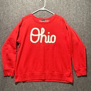 Ohio State Script Crewneck Sweatshirt Womens L red Chenille Yarn Embroidered